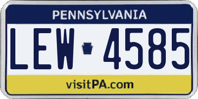 PA license plate LEW4585