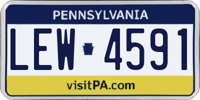 PA license plate LEW4591