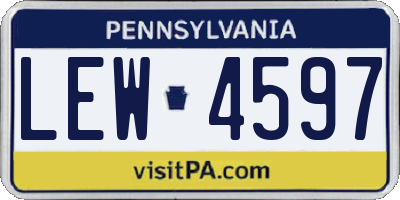 PA license plate LEW4597