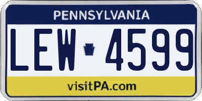 PA license plate LEW4599