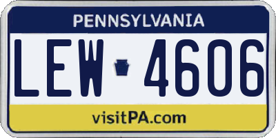 PA license plate LEW4606
