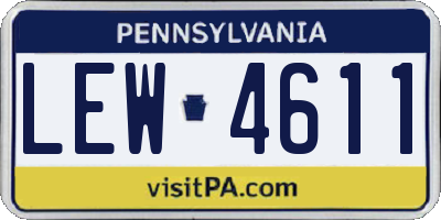 PA license plate LEW4611