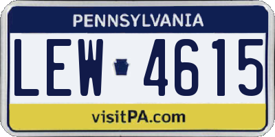PA license plate LEW4615