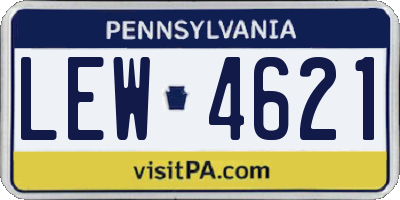 PA license plate LEW4621