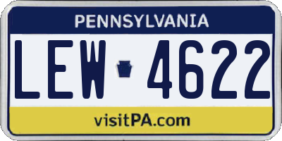 PA license plate LEW4622