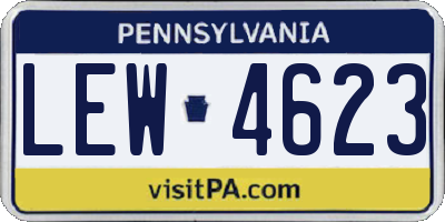 PA license plate LEW4623