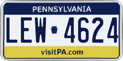 PA license plate LEW4624