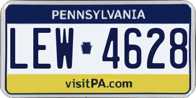 PA license plate LEW4628