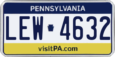 PA license plate LEW4632