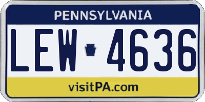 PA license plate LEW4636