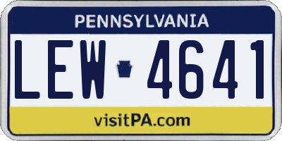 PA license plate LEW4641