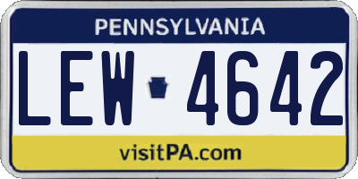 PA license plate LEW4642