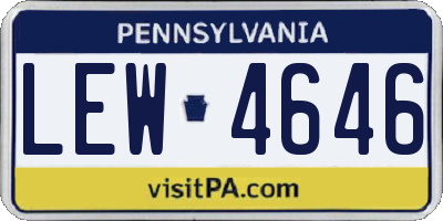 PA license plate LEW4646