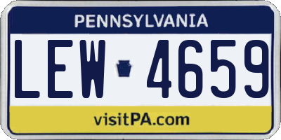 PA license plate LEW4659