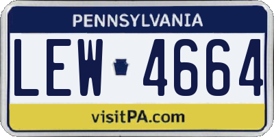 PA license plate LEW4664