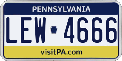 PA license plate LEW4666