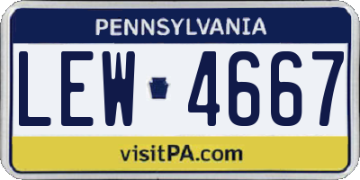 PA license plate LEW4667