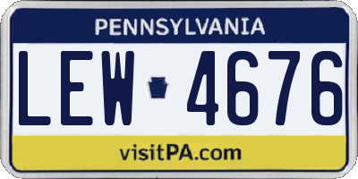 PA license plate LEW4676