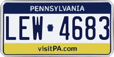 PA license plate LEW4683