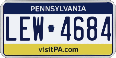 PA license plate LEW4684