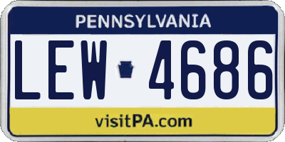 PA license plate LEW4686