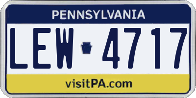 PA license plate LEW4717