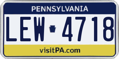 PA license plate LEW4718