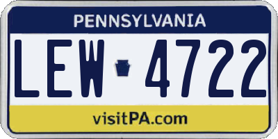 PA license plate LEW4722
