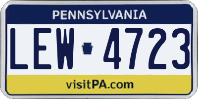 PA license plate LEW4723
