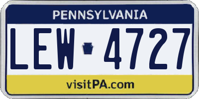 PA license plate LEW4727