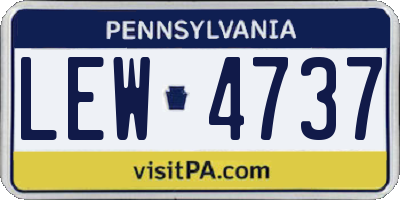 PA license plate LEW4737