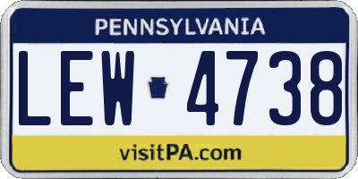 PA license plate LEW4738