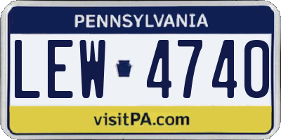 PA license plate LEW4740