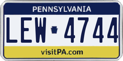 PA license plate LEW4744