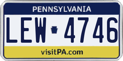 PA license plate LEW4746