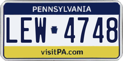 PA license plate LEW4748