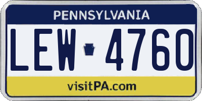 PA license plate LEW4760