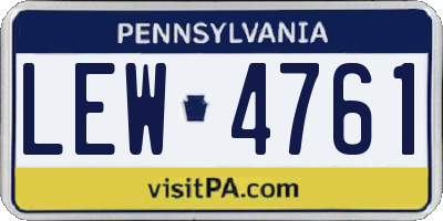 PA license plate LEW4761