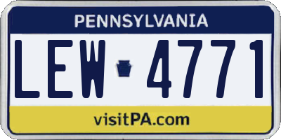 PA license plate LEW4771