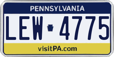 PA license plate LEW4775