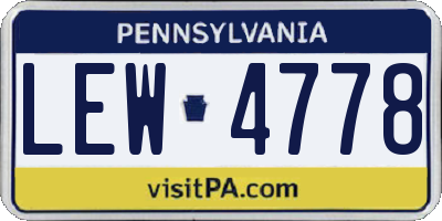 PA license plate LEW4778