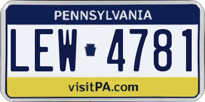 PA license plate LEW4781
