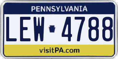 PA license plate LEW4788