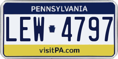 PA license plate LEW4797