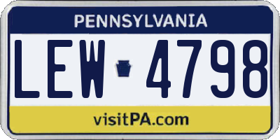PA license plate LEW4798