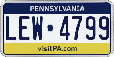 PA license plate LEW4799