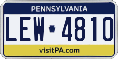 PA license plate LEW4810