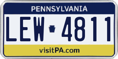 PA license plate LEW4811