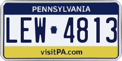 PA license plate LEW4813