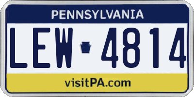 PA license plate LEW4814